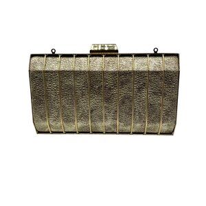 MMS Brands Metallic Gold Evening Clutch Bag